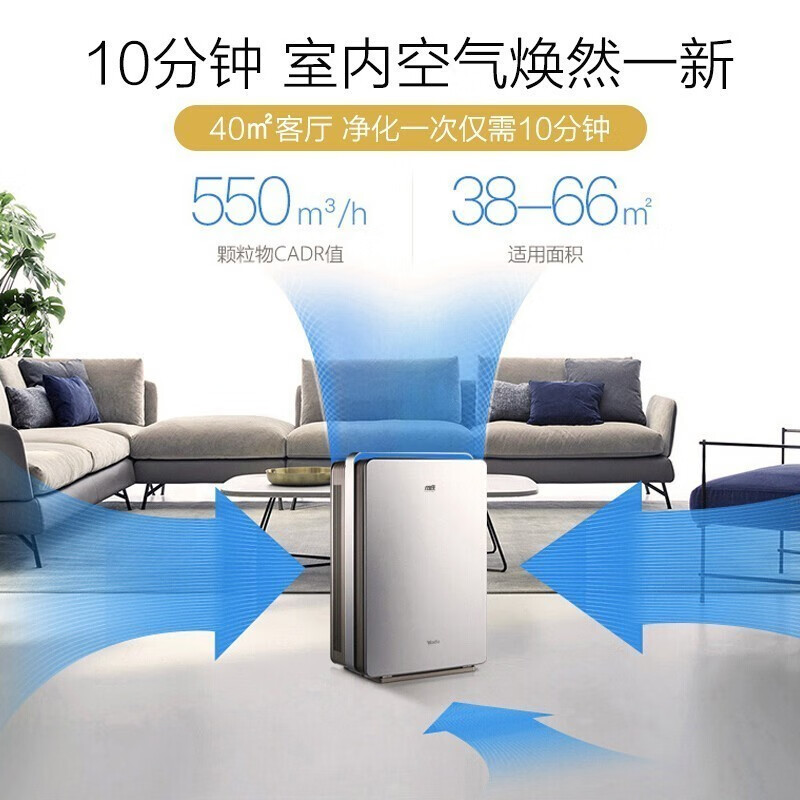 Yadu亚都空气净化器除甲醛雾霾除尘除过敏源智控双芯净化器KJ500G-S5 KJ500G-S5