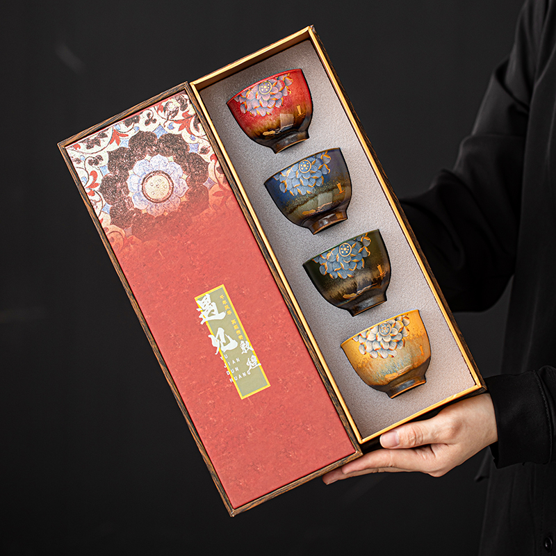 苏氏陶瓷(SUSHI CERAMICS)遇见敦煌祥荷主人杯个人杯品茗杯套装