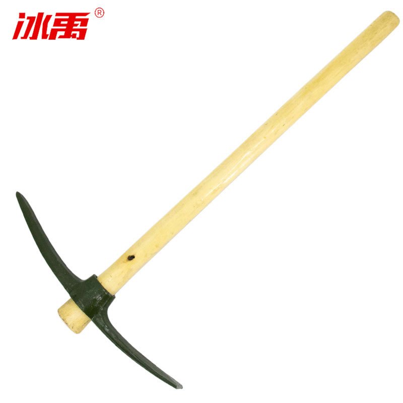 冰禹 BY-348 工业清洁木柄铁锹铁镐 铲土锹 铁锹铁镐 85cm大军镐