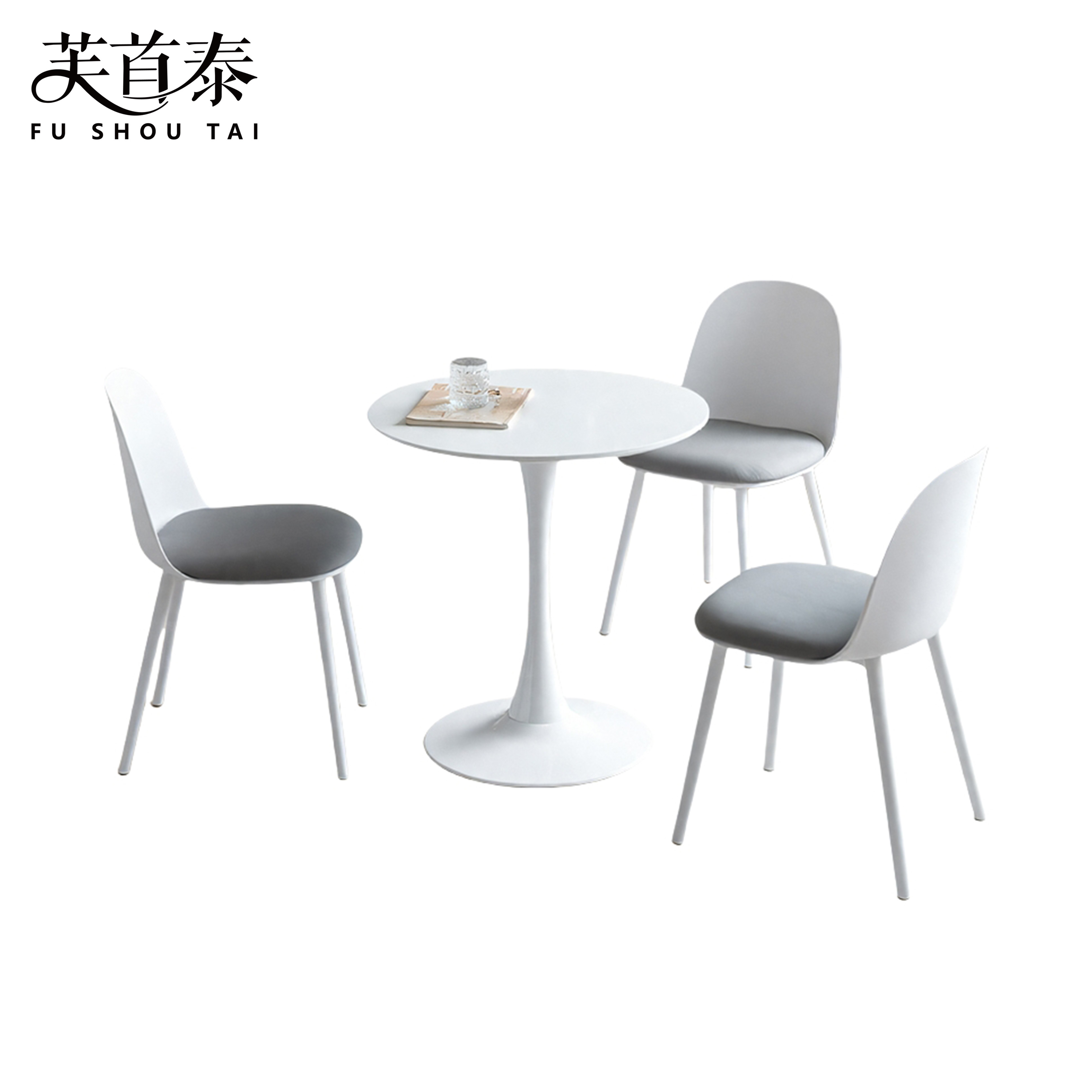 芙首泰接待洽谈桌一桌三椅600*600*750mm套高清大图