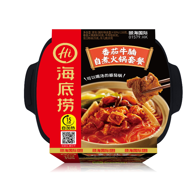 海底捞香辣素食自煮火锅套餐400g+麻辣嫩牛自煮火锅套餐415g+番茄牛腩365g+脆爽牛肚自煮火锅套餐415g高清大图