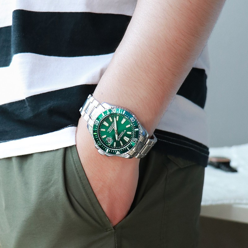 美国施图灵stuhrling绿水鬼腕表石英男士潜水气质夜光手表石英表男表
