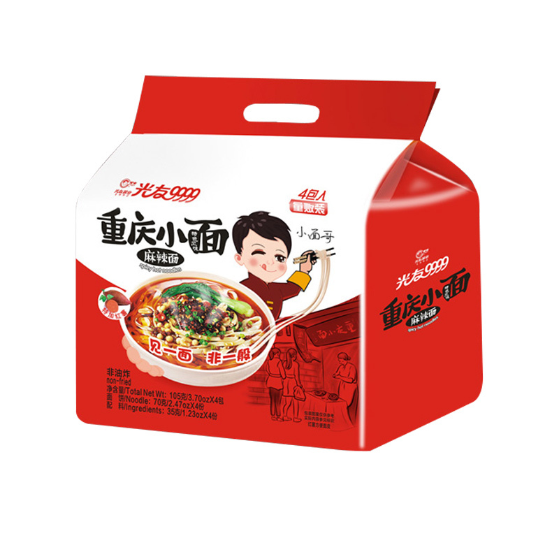 光友 重庆小面(麻辣味) 105克*4包/袋4袋组合装 非油炸方便泡面 干拌面 方便速食 网红面条高清大图