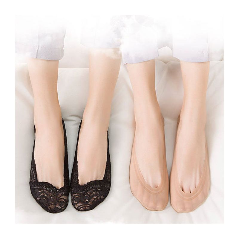 多规格装蕾丝船袜女袜子防滑硅胶棉底浅口隐形冰丝船袜