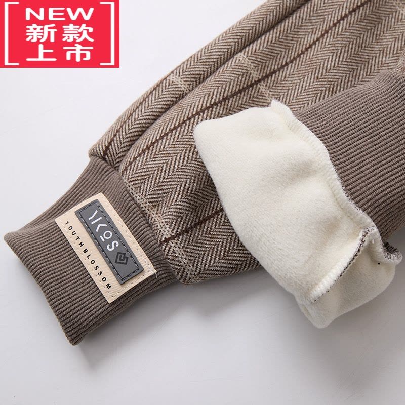 可莉允女童加厚休闲裤冬季2022新款洋气儿童可爱小熊格子加绒保暖卫裤潮保暖裤图片