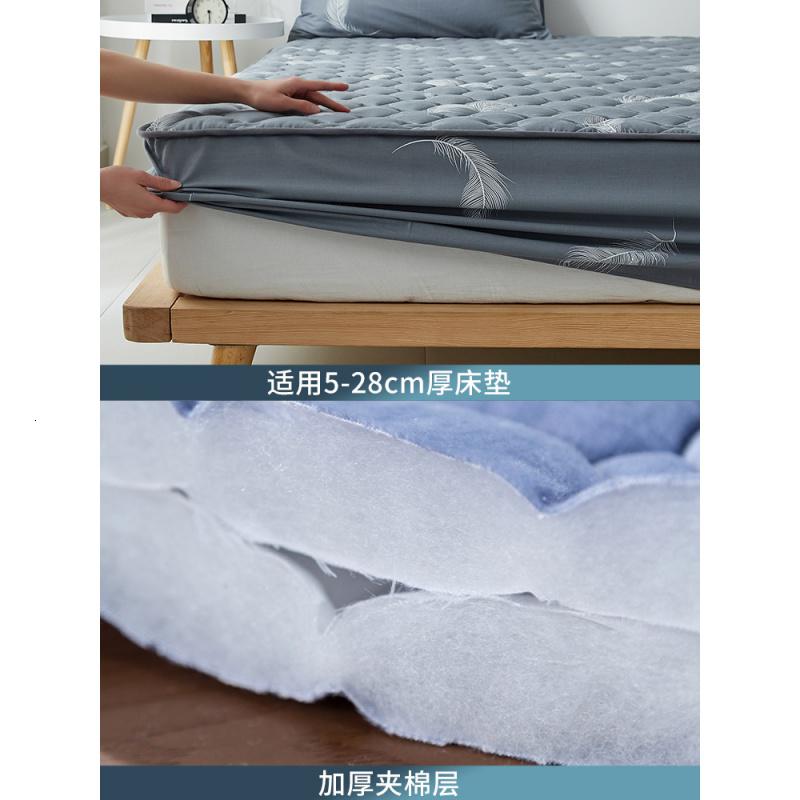 美帮汇全棉床笠单件床垫加厚夹棉床罩保护防滑固定床套三件套全棉高清大图