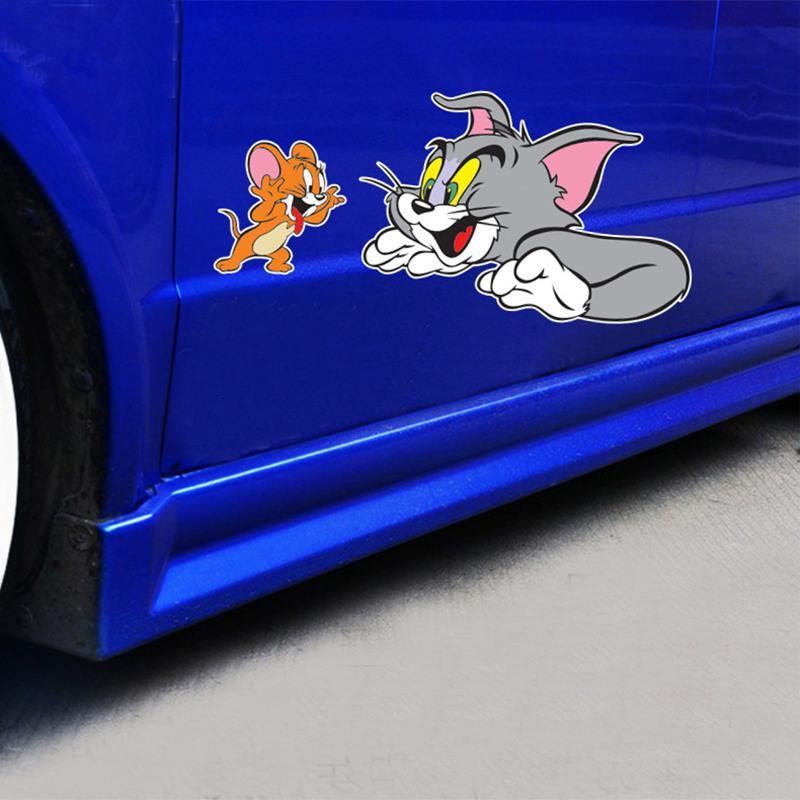 汽车贴纸新年猫和老鼠车贴可爱鼠年装饰划痕遮挡立体卡通防水车贴汽车