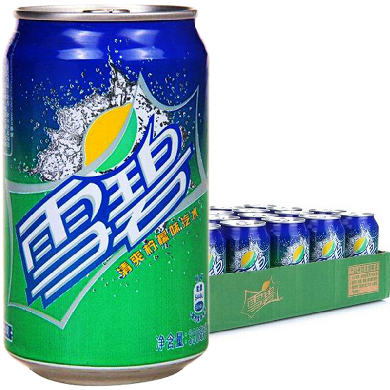 可口可乐雪碧碳酸饮料清爽柠檬味汽水易拉罐330ml24听整箱装