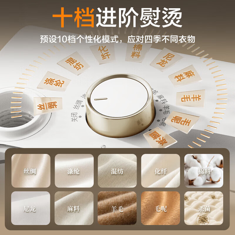 苏泊尔(SUPOR)挂烫机家用加长熨烫板立式一体双杆蒸汽熨烫机2000W大功率EGU-226B[加长熨板+移动滚轮]高清大图