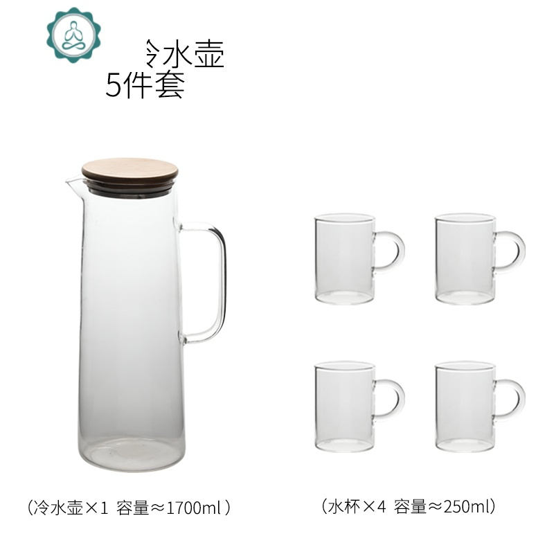北欧杯具套装 玻璃水杯家用简约客厅水具水壶 咖啡杯