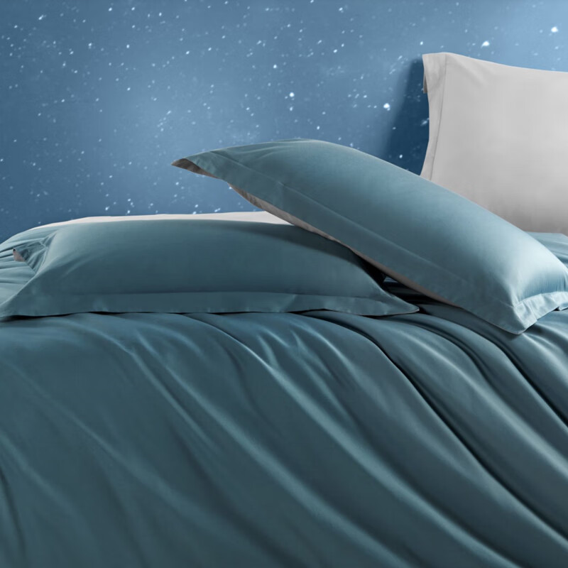 洁玉抗菌纯棉四件套60S套巾S 暮色海港 200*230cmDSF2-004高清大图