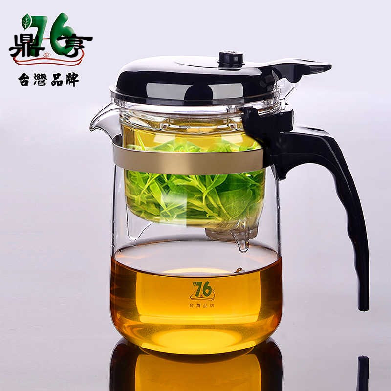 鼎亨台湾飘逸杯耐热玻璃过滤泡茶壶办公室茶水分离沏茶杯红茶具套