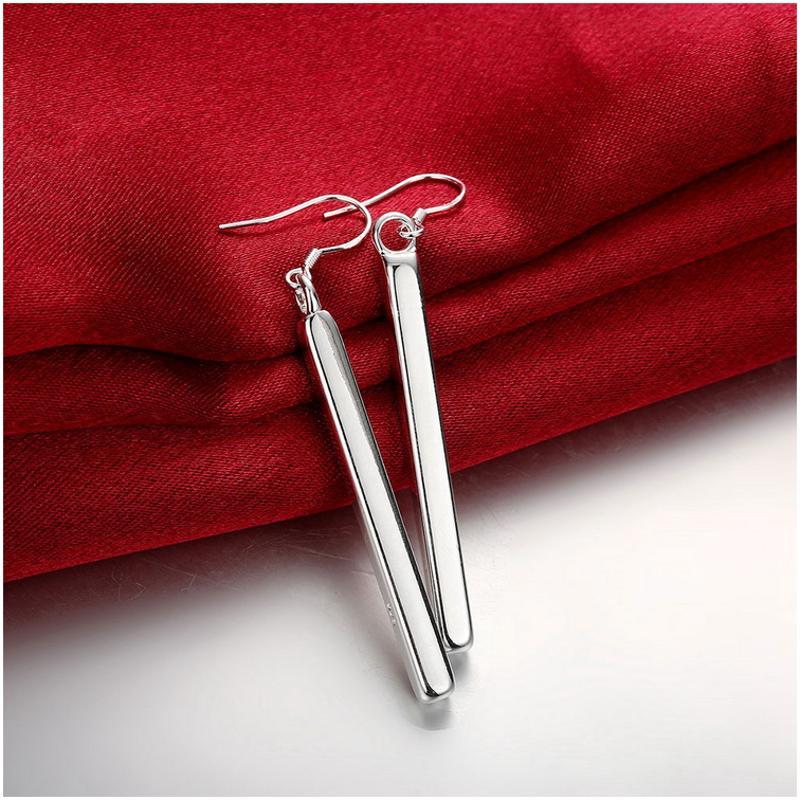 E002Women silver plated earring镀925纯银长款简约时尚耳环耳饰
