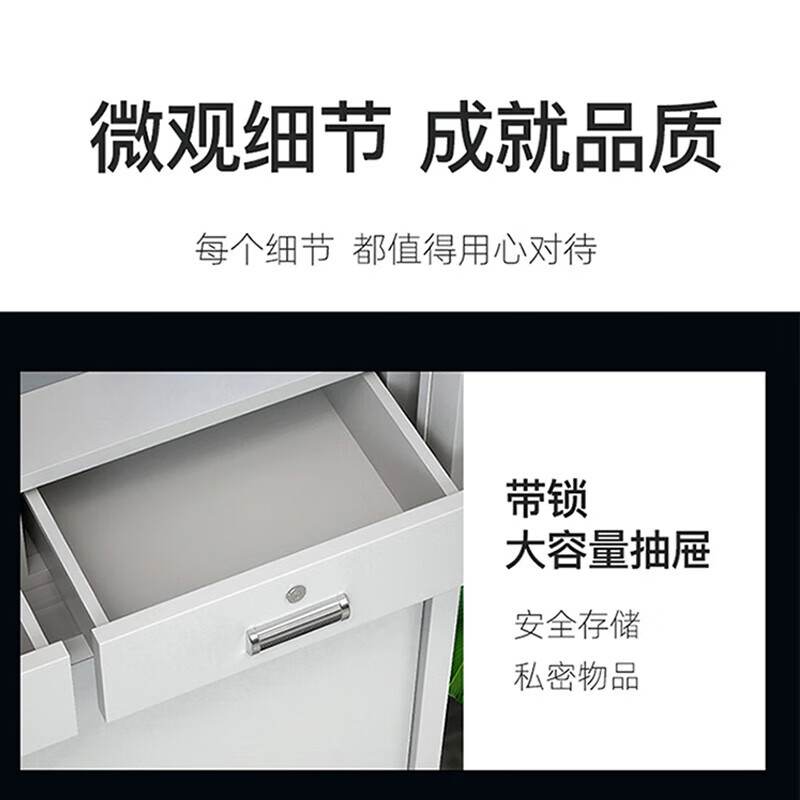 虎牌 保密柜 办公资料财务档案文件柜办公室带抽屉铁皮柜整体通门密码锁高清大图
