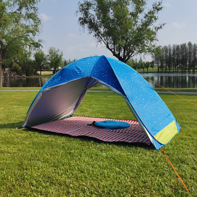 闪电客无底简易自动免搭建1秒速开帐篷沙滩防晒公园沙滩海边家庭帐篷