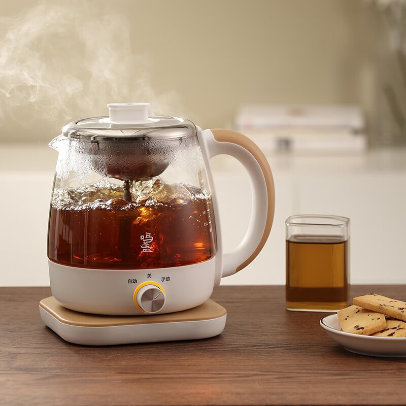 鸣盏 养生壶 煮茶器玻璃电水壶烧水壶 1L MZ-073高清大图