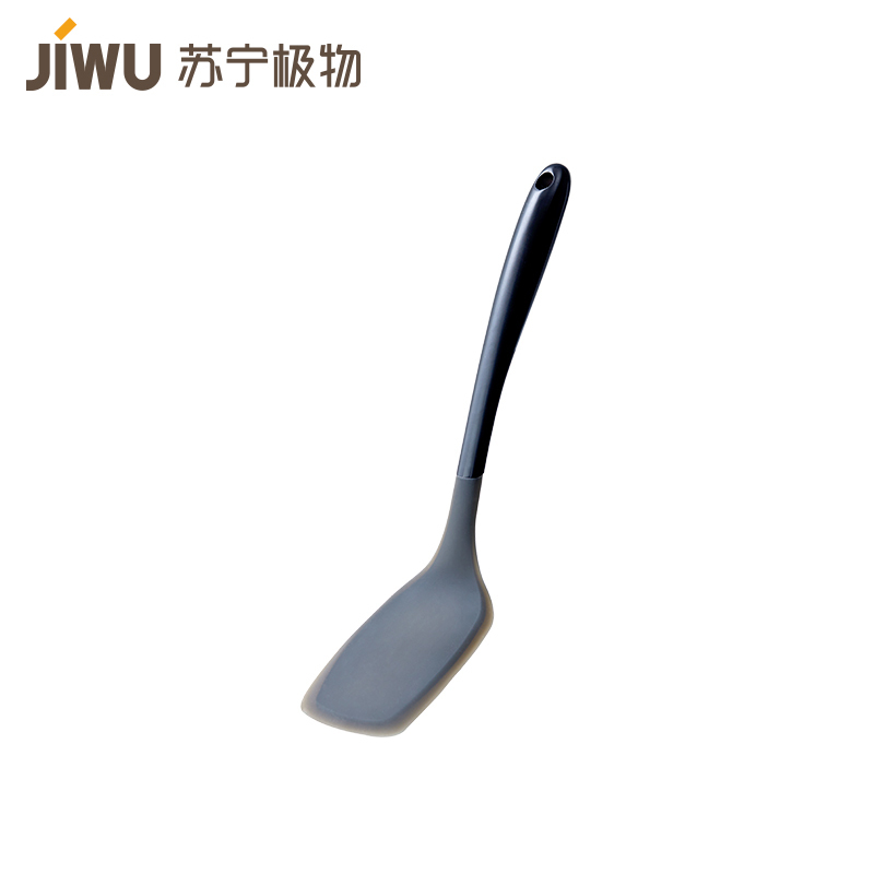 苏宁极物 不锈钢硅胶铲 灰色不粘锅硅胶铲炒菜铲子耐高温家用不锈钢厨具专用护锅硅胶锅铲