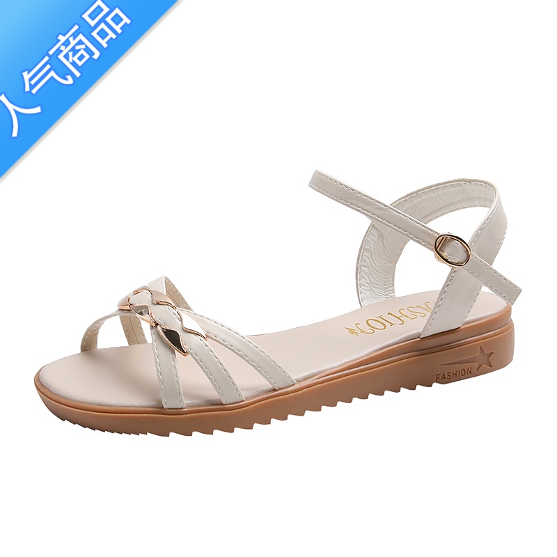 SUNTEK2023夏季新款平跟软底百搭舒适孕妇女士简约防滑仙女风妈0妇舒风高清大图