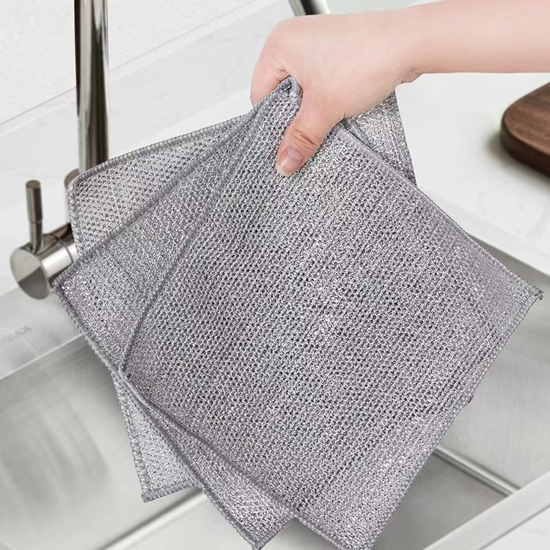 钢丝抹布洗碗布 30*30cm 条高清大图