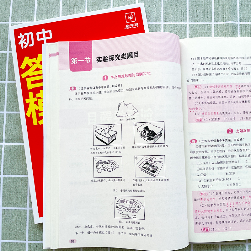 (4本)初中小四门[政史地生] 初中通用 [正版]初中政治历史答题模板 初中小四门知识点必背人教版七八九年级中考道德与法高清大图