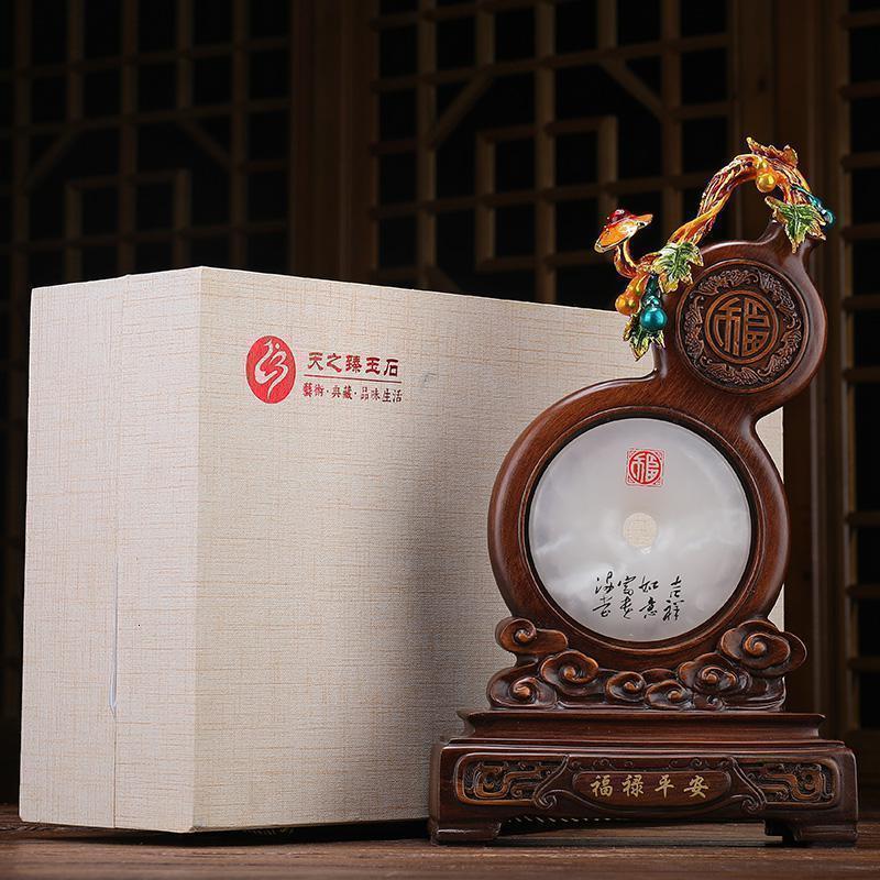 葫芦摆件玉石平安扣风水办公室摆设客厅酒柜电视柜装饰品_202_201_567