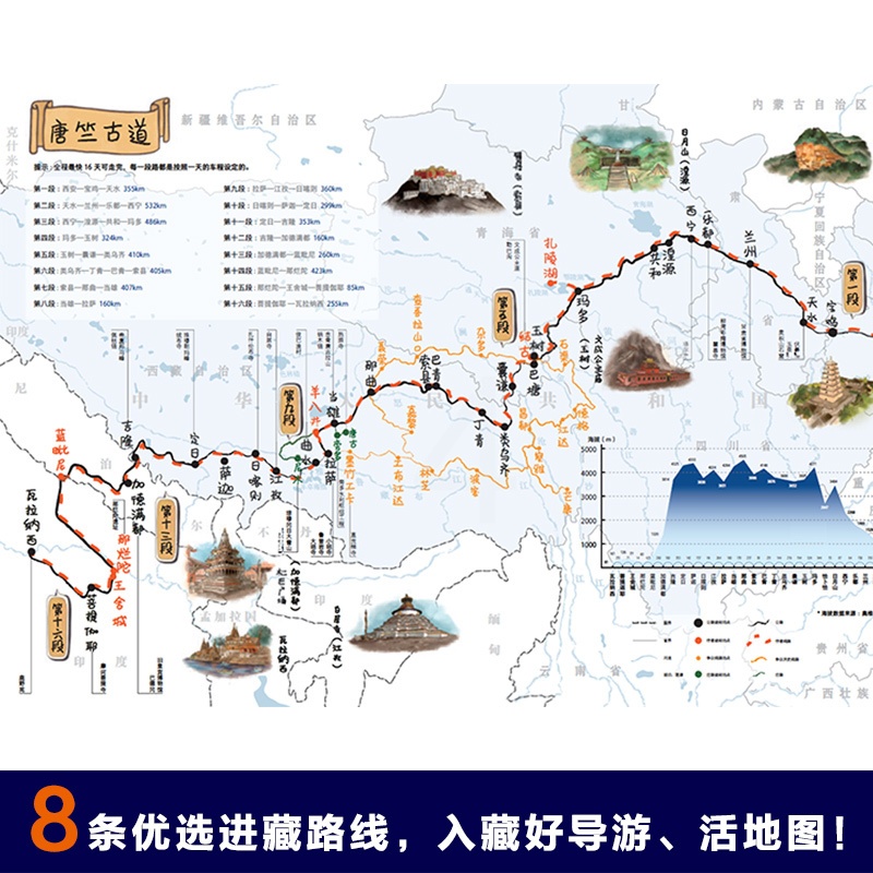 [正版]入藏八线西藏徒步自驾游宝典川藏线户外旅行攻略指南书籍西藏旅游书籍中国国家地理高清大图
