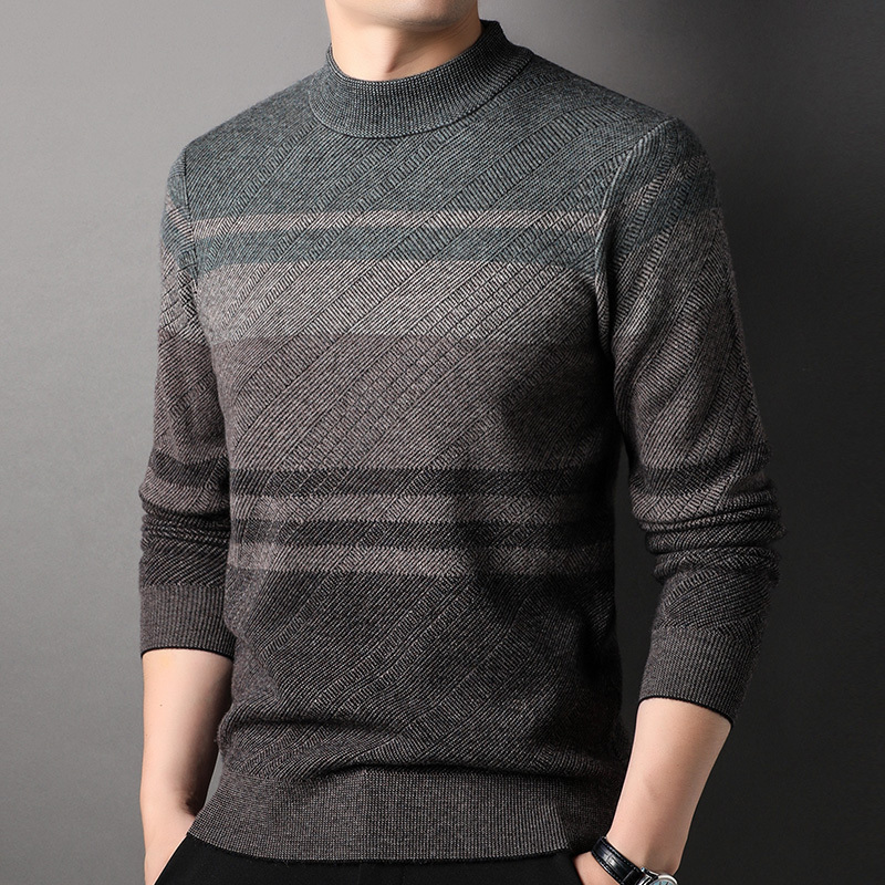 免费试穿高端山羊绒正品牧绒多斯圆领100纯羊绒衫男士大码商务青中年