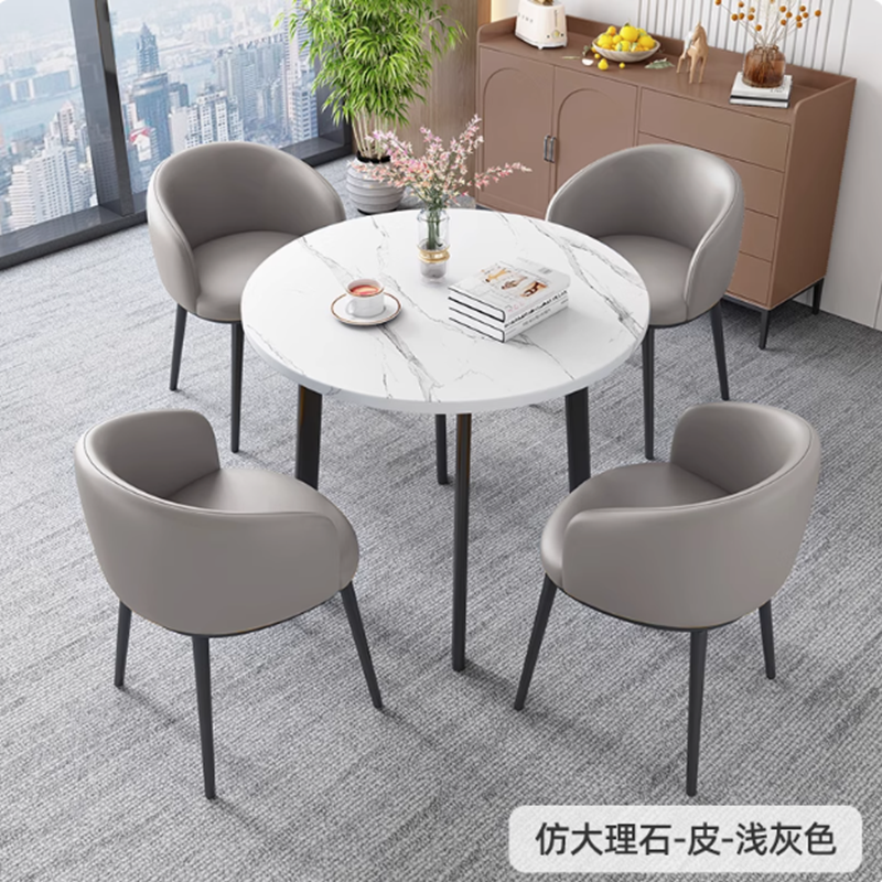 悦雅阁 洽谈桌 80cm圆桌+4把椅子 /套高清大图