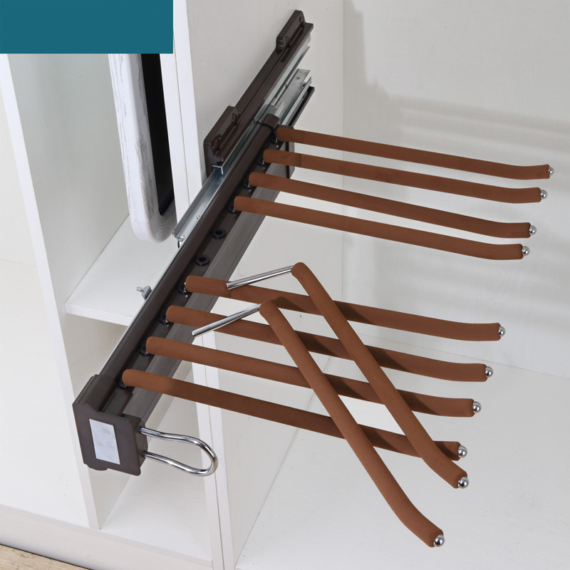 裤架伸缩衣柜家用多功能裤抽拉柜内挂裤子架侧装伸缩衣柜五金配件