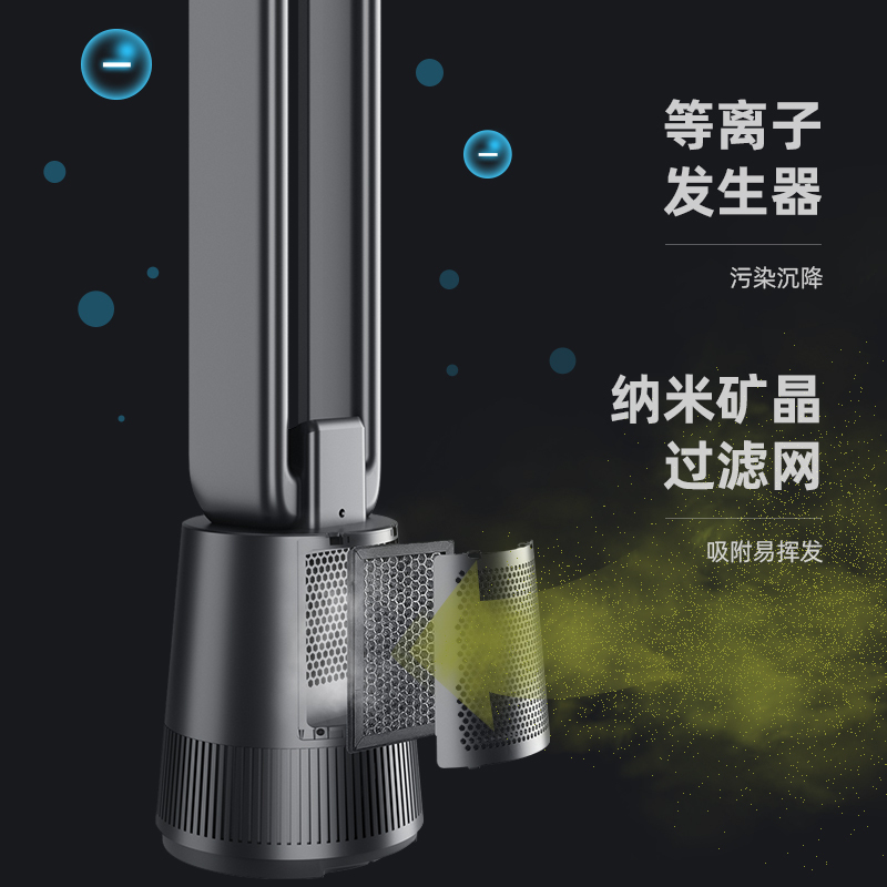北美电器（ACA）无叶风扇电风扇净化扇家用空气循环节能静音塔扇台立式落地扇
