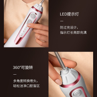 洁碧(Waterpik)冲牙器便携式水牙线洗牙器牙齿冲洗器家用冲牙器多喷头 正畸适用手持式小蛮腰 玫瑰金 GS9-14
