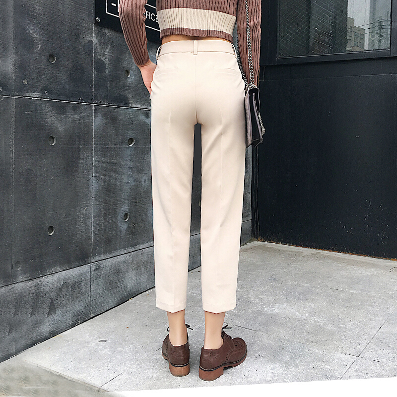 西装裤女春夏九分韩版高腰烟管裤直筒学生百搭西裤修身显瘦萝卜裤