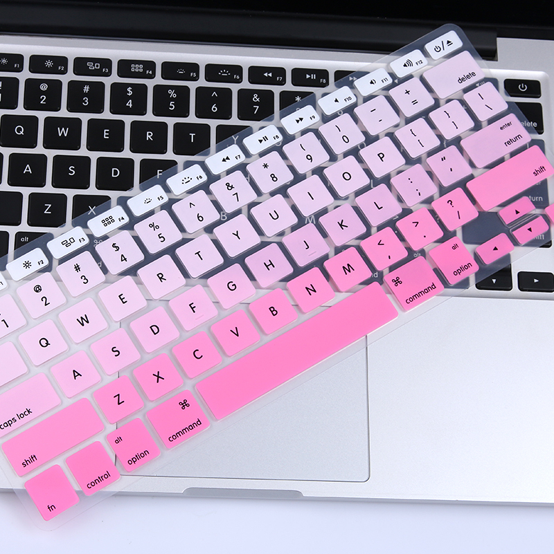 HIGE/苹果笔记本键盘膜 Mac/pro/air键盘膜 Mac12英寸/新款pro13无Touchbar通用 粉白色