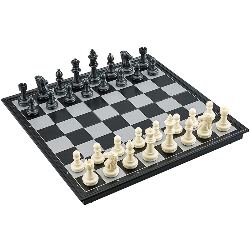 闪电客国际象棋中大号磁性黑白棋子折叠棋盘儿童学生培训比赛用棋