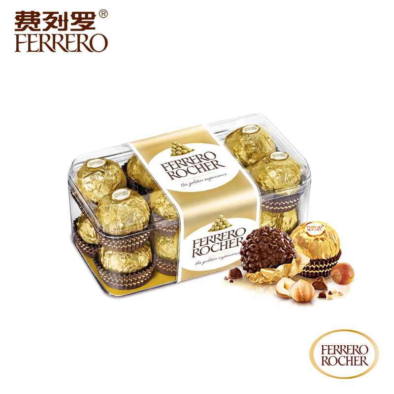 rocher) 费列罗榛果威化巧克力16粒 休闲零食香浓美味 甜蜜喜糖 至臻