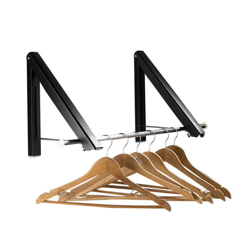 太空铝闪电客隐形挂衣架浴室阳台可免打孔墙壁挂式晾晒架折叠晾衣架衣