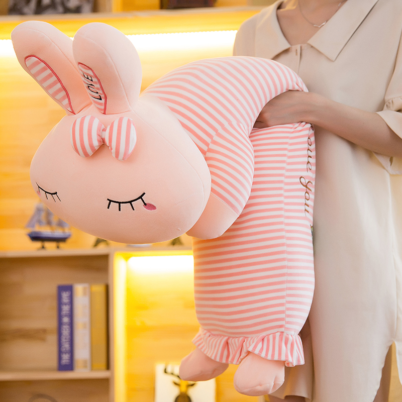 兔子毛绒玩具可爱女孩抱着睡觉的抱枕长条公仔超柔布娃娃床上玩偶