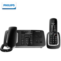 飞利浦(PHILIPS)数字无绳电话机座机家用无线子母机办公固话/电话本/黑名单/来电语音报号码 DCTG492黑色