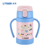 虎牌(tiger) 304不锈钢保冷杯幼儿卡通吸管杯儿童吸管水杯 双把手杯 MCK-A28C 280ml