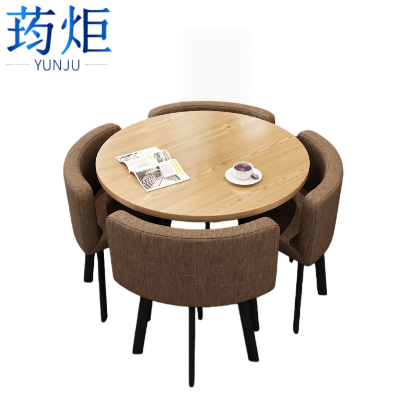 荺炬洽谈桌一桌4椅90cm套高清大图