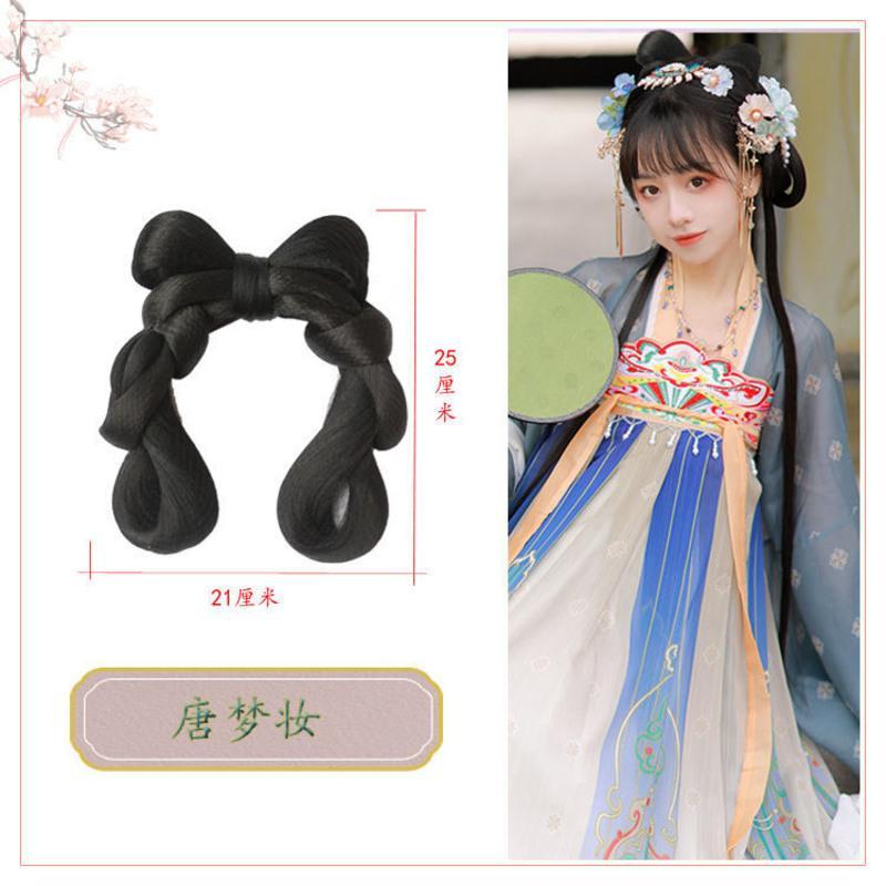 古装汉服造型假发新款仙女飞天敦煌舞蹈清平乐同款发髻蝶梦髻 带鬓角空气刘海