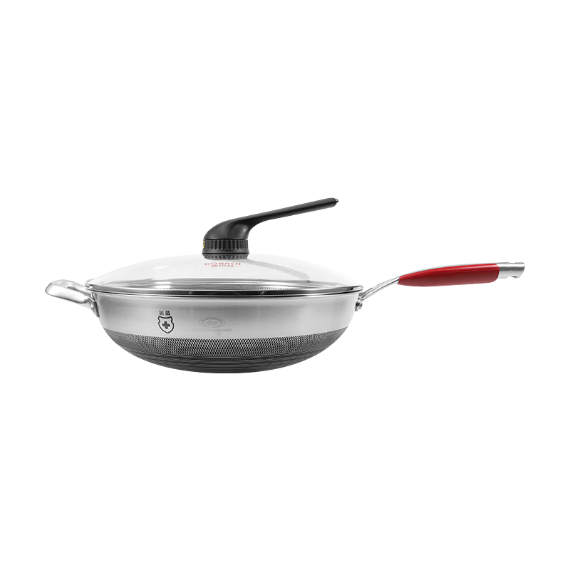 康巴赫(KBH)第五代炒锅不粘锅抗菌不锈钢蜂窝锅少油烟双面纹炒菜锅电磁炉通用高清大图
