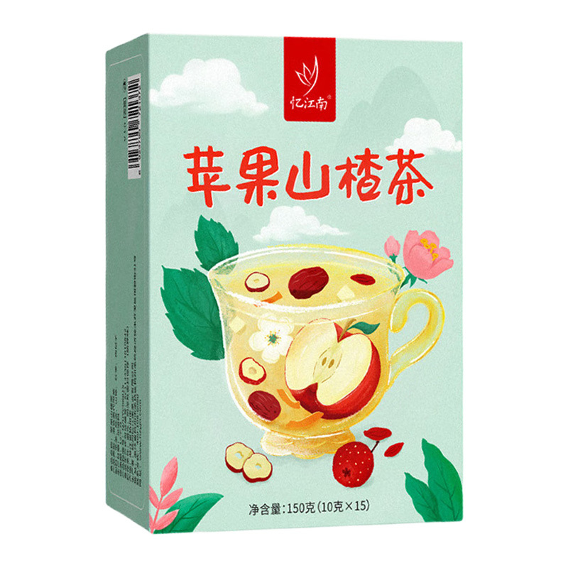 忆江南苹果山楂茶营养丰富清新回甘清爽可口浓郁香气盒装150g