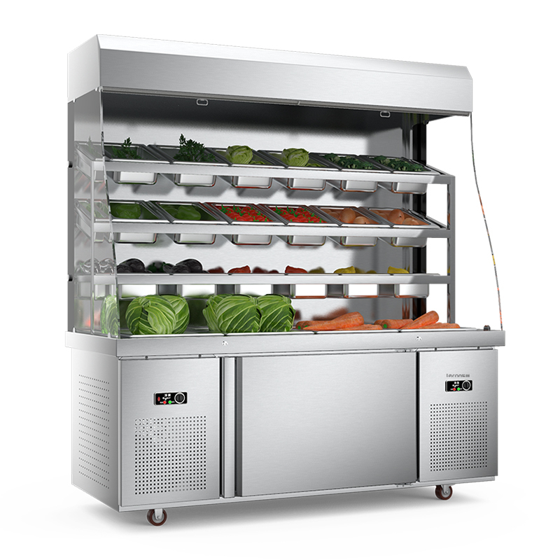 乐创(lecon) 麻辣烫展示柜冷藏冷冻冰箱风幕柜