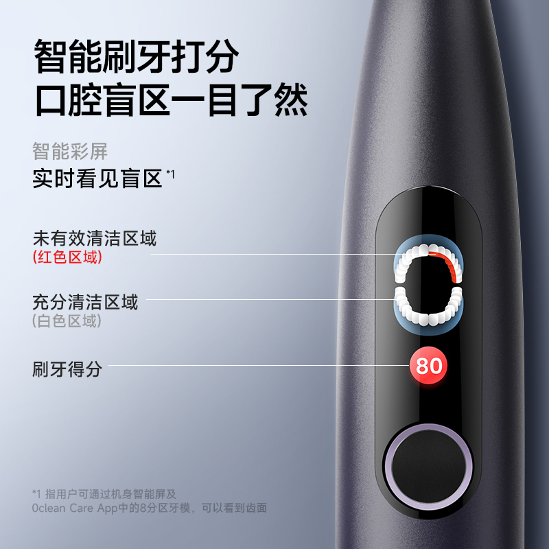 Oclean欧可林智能可视屏数字化声波牙刷情侣套装深度清洁电动牙刷X Pro