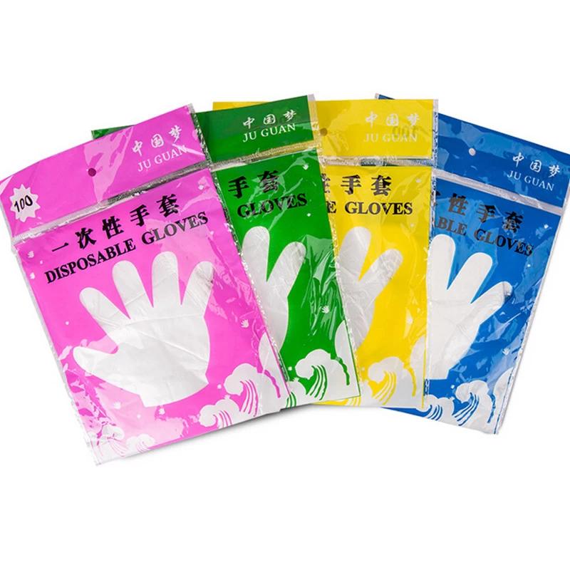 一次性手套400只餐饮美发食品吃小龙虾透明塑料PE薄膜手套