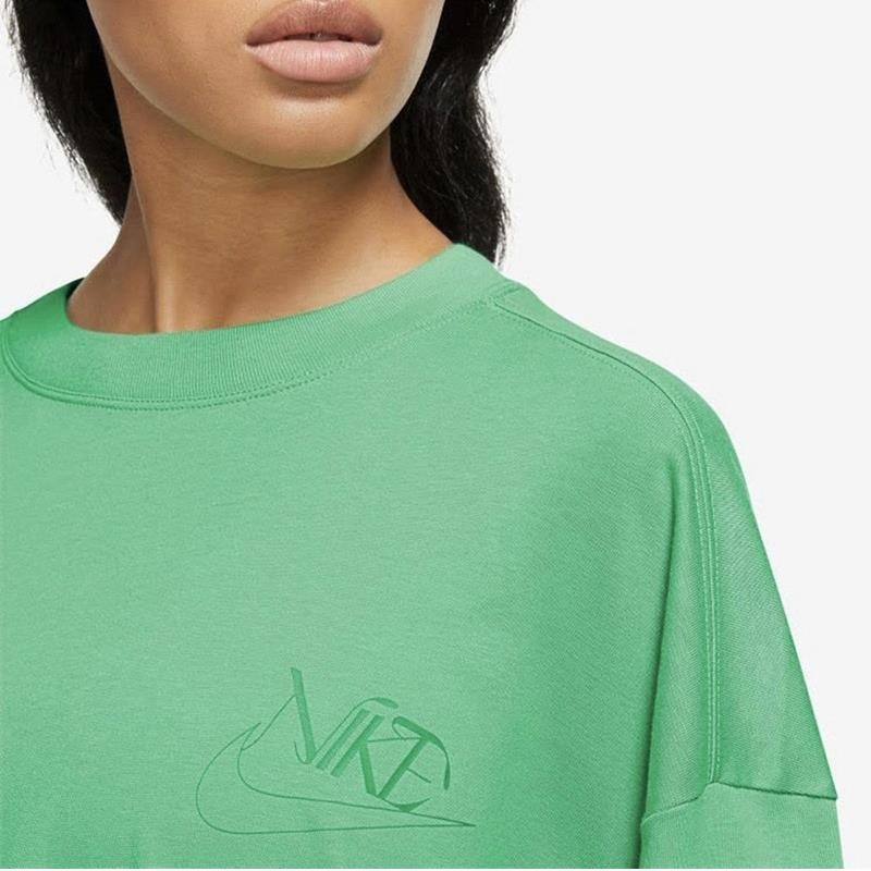 NIKE耐克短袖T恤运动休闲舒适透气针织圆领女装FB8218-363 D