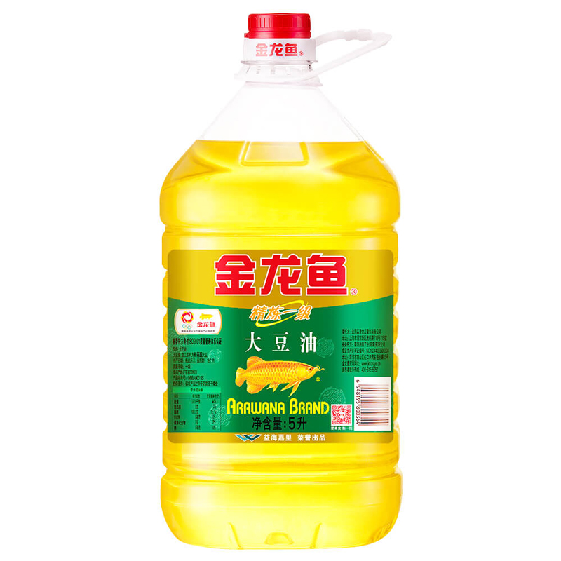 金龙鱼 精炼一级大豆油 5L/桶 食用油 优质大豆油