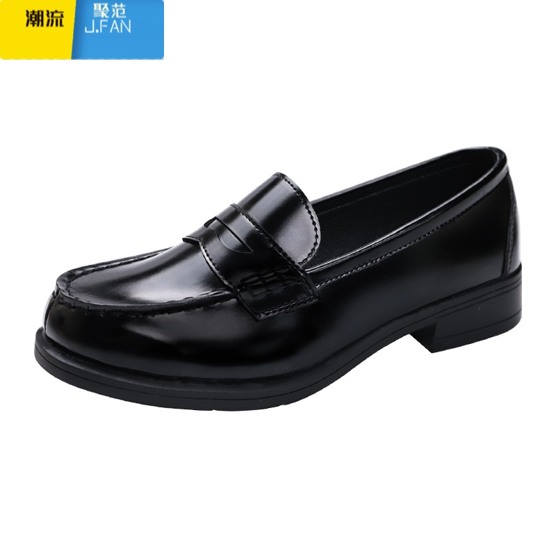 聚范制服鞋女2023新款学生低跟黑日系小皮鞋学院风乐福鞋jk鞋子
