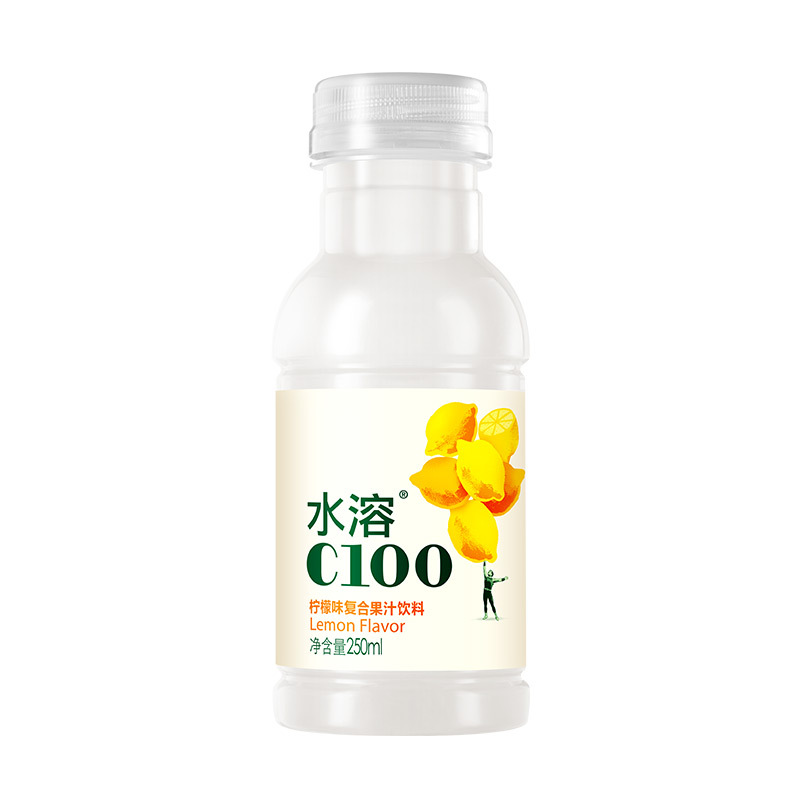 农夫山泉水溶C100柠檬味复合果汁250ml*12量贩装